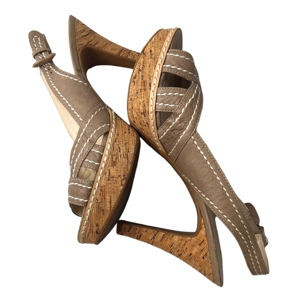 Nine West Phoebe Leather Open Toe High Heels Size 7.5 - Picture 6 of 8